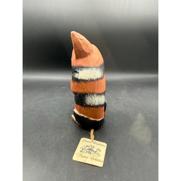 Vintage Hand-Painted Wooden Black & Brown Cat Figurine – 6.5” T x 4” W - Picture 4 of 10